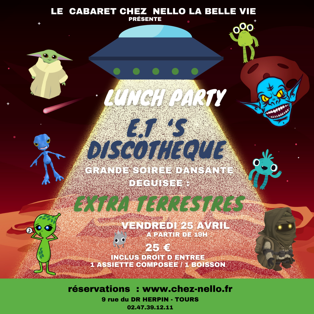 Affiche EXTRA TERRESTRES LUNCH PARTY